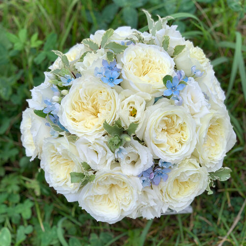 Букет невесты Ароматные розы и незабудки